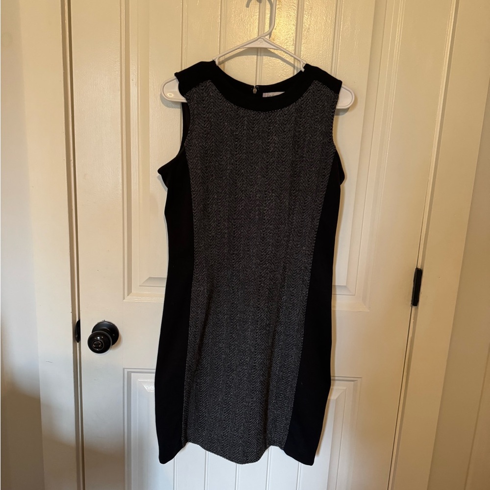 Liz Claiborne Black and Gray Sleeveless Dress
